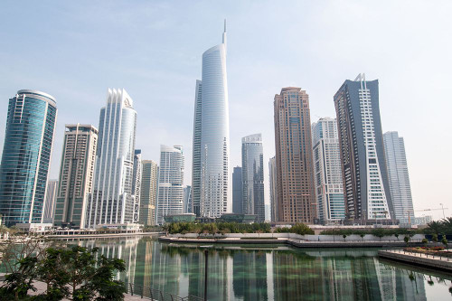 Dubai buildings and skyscrapers Poster Print - Artographie