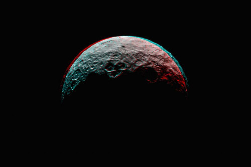 This Anaglyph of Ceres taken by NASAs Dawn Spacecraft Poster Print - NASA