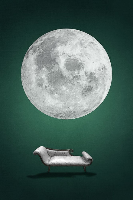 Just lie down and watch the Moon Poster Print - Ema Paraschiv