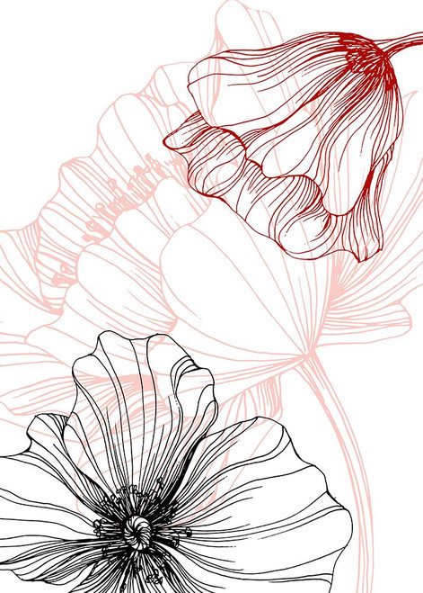 Poppy abstract Poster Print - AcantStudio