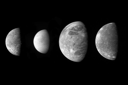 Jupiters Moons Family Portrait by NASA Poster Print - NASA