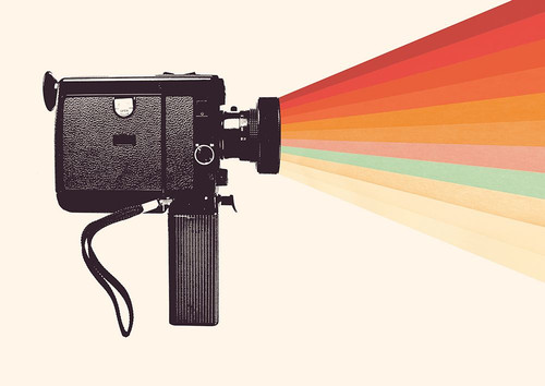 Movie Camera Rainbow Poster Print - Florent Bodart