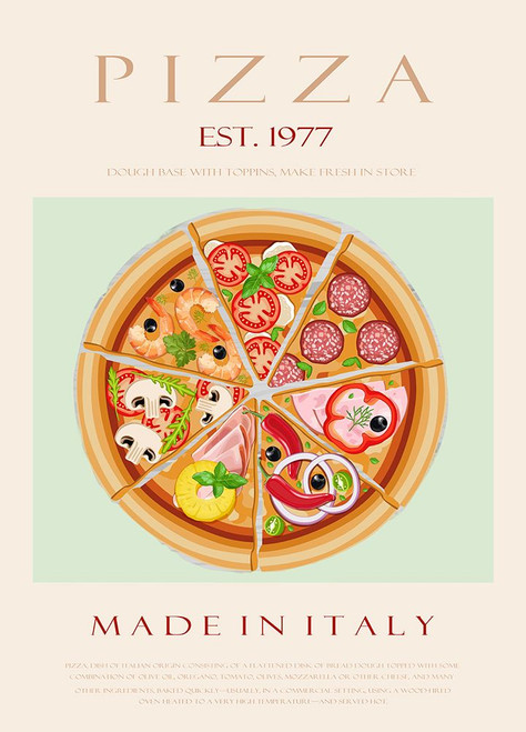 Pizza est. 1977 Poster Print - Boisen Rikke Londager