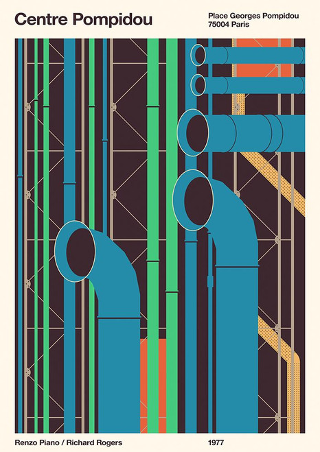 Pompidou Poster Print - Florent Bodart