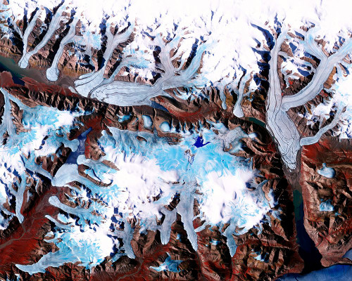 Ellesmere Island - Qikiqtaaluk - Nunavut Viewed from Space Poster Print - NASA