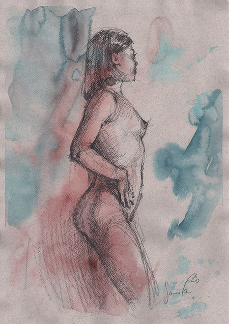 Relaxing Nude Poster Print - Samira Yanushkova