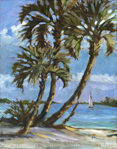 Impressions of Palms - Bayside I Poster Print - Paul Brent