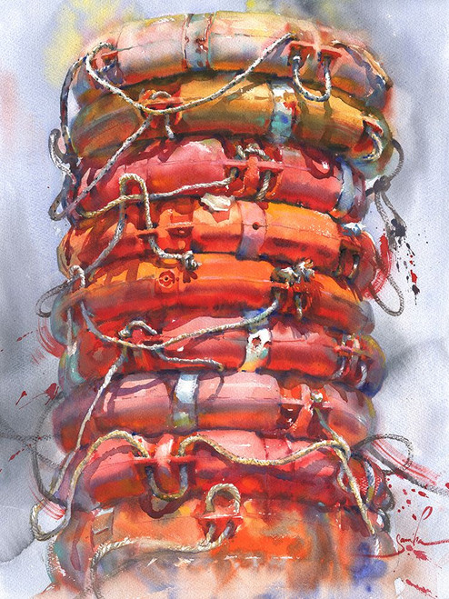 life buoys Poster Print - Samira Yanushkova