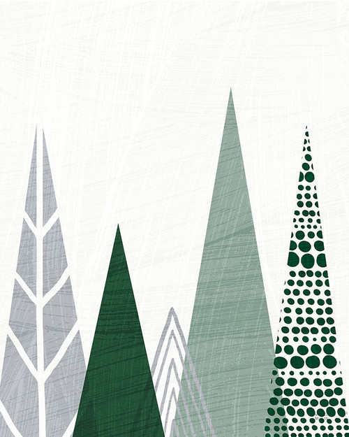 Geometric Forest III Green Gray Poster Print - Michael Mullan
