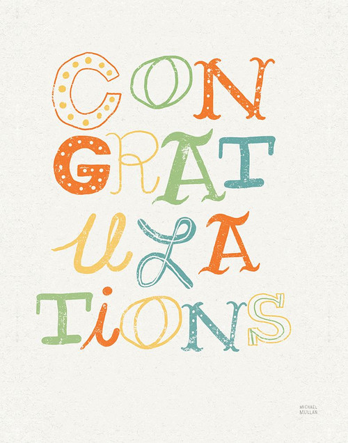 Funky Letters Congratulations Poster Print - Michael Mullan