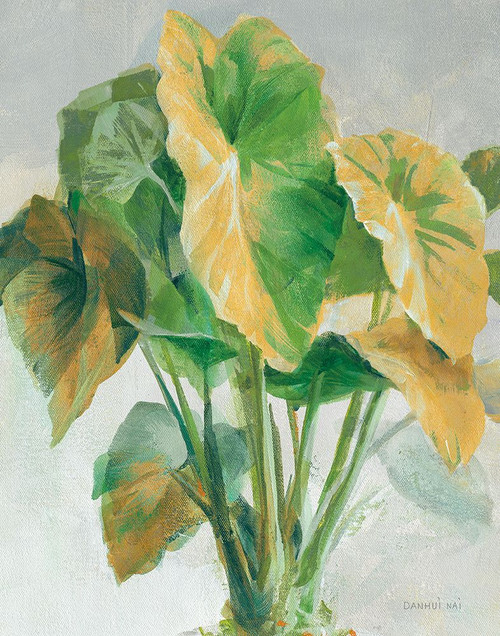 Greenhouse Palm I Teal and Gold Crop Poster Print - Danhui Nai