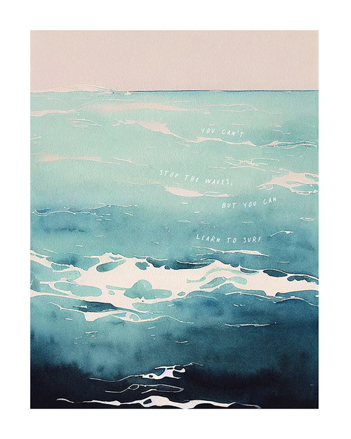 Learn To Surf Poster Print - Beth Cai