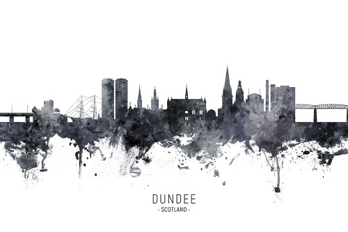 Dundee Scotland Skyline Poster Print - Michael Tompsett