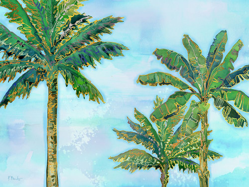 Hana Palm Horizontal - Blue Poster Print - Paul Brent