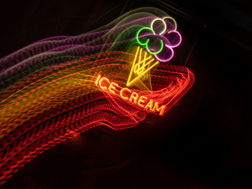 Neon ice cream sign Poster Print - Images Merrill