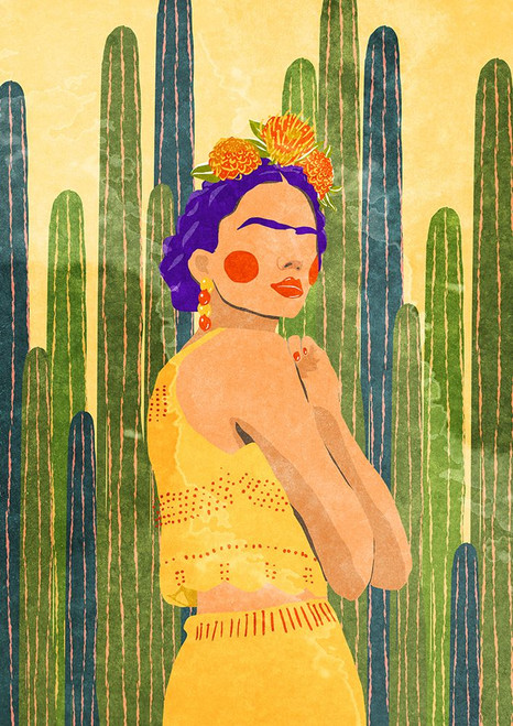 Frida and cacti Poster Print - Raissa Oltmanns