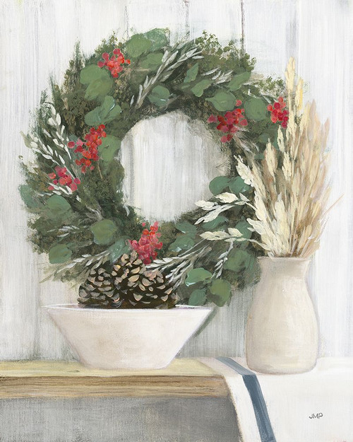 Natural Christmas I Blue Poster Print - Julia Purinton