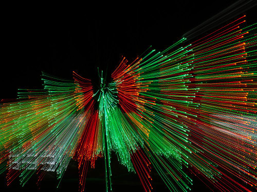 Red-green and white Christmas lights Poster Print - Images Merrill