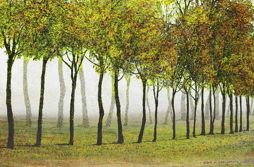 Row of Trees Green Poster Print - Christopher Vest