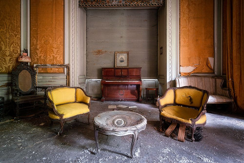 Piano in Living Room Poster Print - Roman Robroek