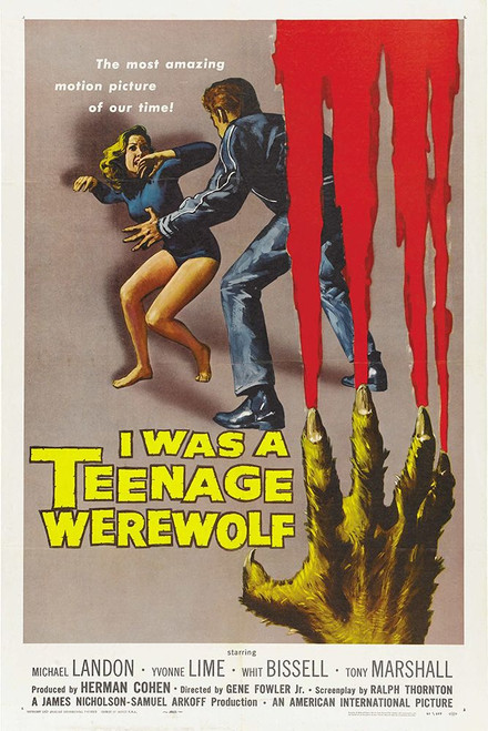 I Was a Teenage Werewolf-1957 Poster Print - Hollywood Archive Vintage