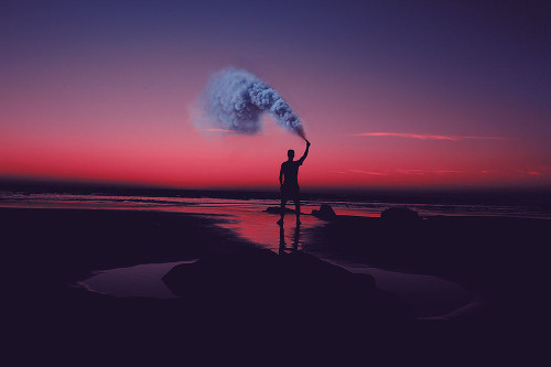 Smoke on the Beach Poster Print - Artographie
