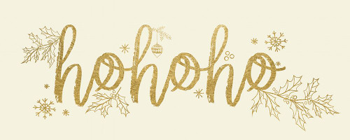 Golden Ho! Ho! Ho! Poster Print - Daniela Santiago