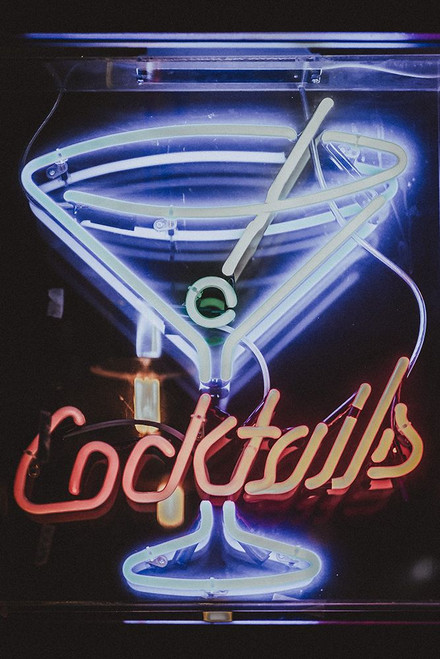 Cocktails Neon Sign Poster Print - Artographie
