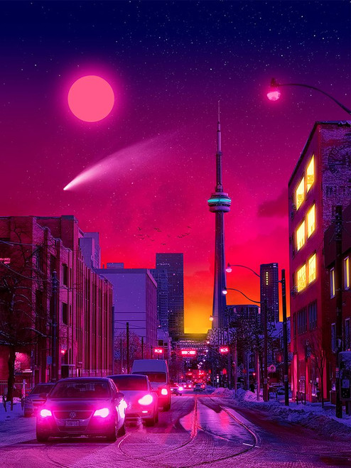 Neon City Poster Print - Ritvik Takkar