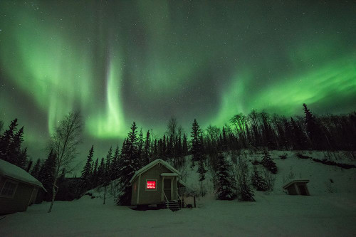 Aurora Borealis over the Cabin Poster Print - Artographie