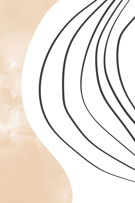 Beige Black Line Art Poster Print - Art Prints Melloi