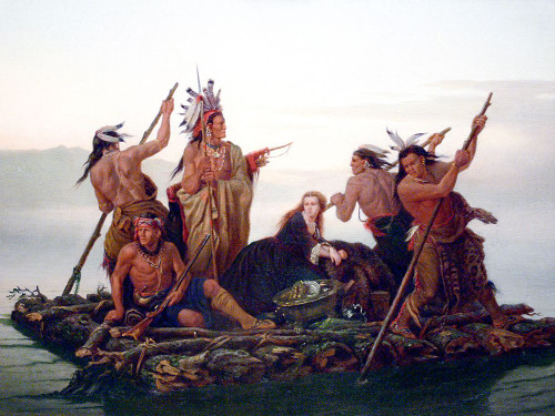 Abduction of Boones Daughter Poster Print - Karl Ferdinand Wimar