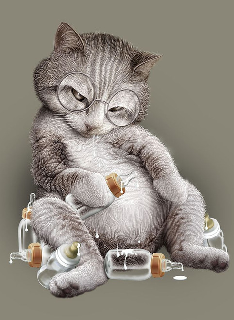 Greedy Cat Poster Print - Adam Lawless