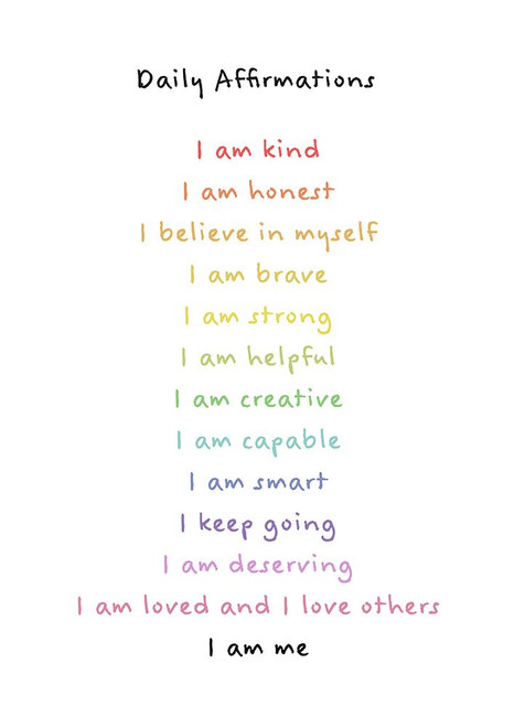 Childrens affirmations emotions print 3 Poster Print - Sarah Manovski