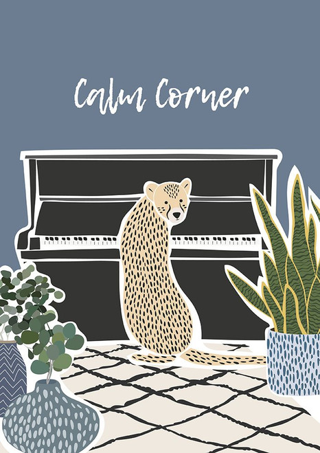 Calming Corner Kids Cheetah Piano Print Poster Print - Sarah Manovski