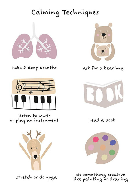 Childrens calming meditation emotions print 2 Poster Print - Sarah Manovski