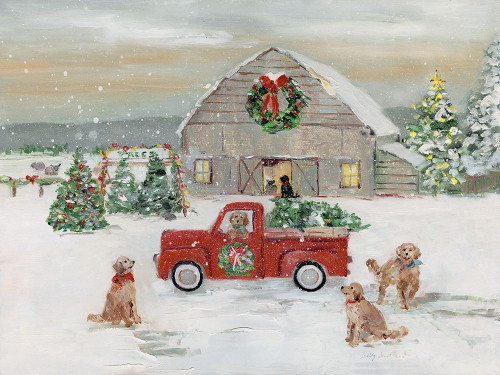 Christmas On The Farm Poster Print - Sally Swatland