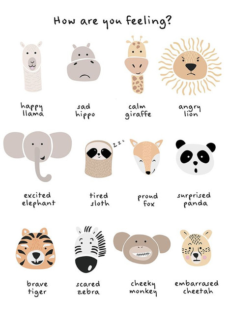 Childrens calming meditation emotions print 1 Poster Print - Sarah Manovski