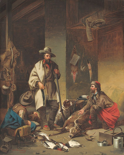 The Trappers Cabin Poster Print - John Mix Stanley