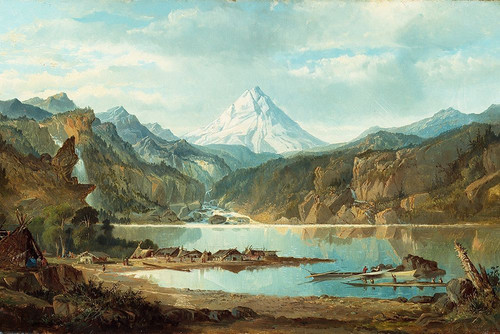 Mountain Landscape with Indians Poster Print - John Mix Stanley