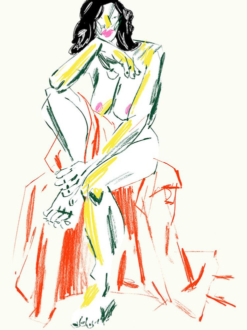 Woman Resting Her Chin On Her Hand Poster Print - Francesco Gulina