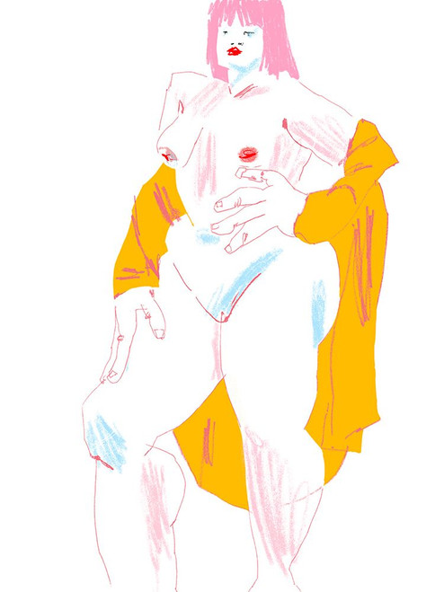 White And Yellow Nude Poster Print - Francesco Gulina