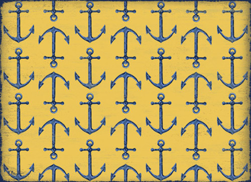 Sunny Nautical Repeat - Yellow Poster Print - Paul Brent