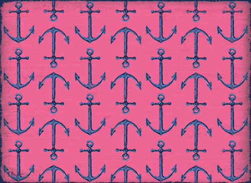 Sunny Nautical Repeat - Pink Poster Print - Paul Brent