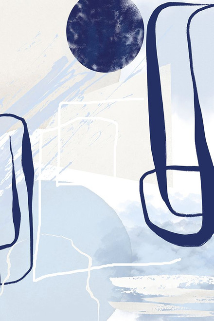 Lines of Blue-3 Poster Print - Sally Ann Moss