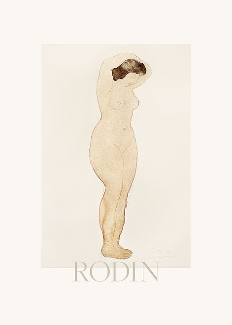 Nude|Standing With Hands On Head Poster Print - Pictufy