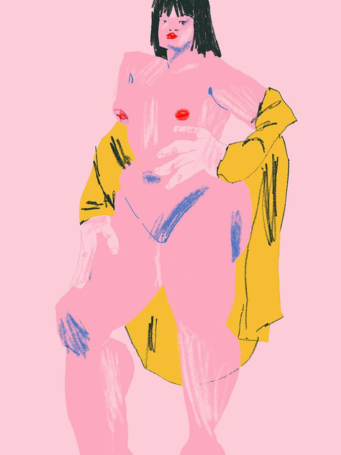 Pink a Yellow Nude Poster Print - Francesco Gulina