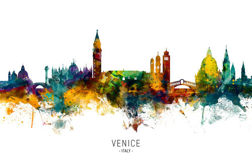 Venice Italy Skyline Poster Print - Michael Tompsett