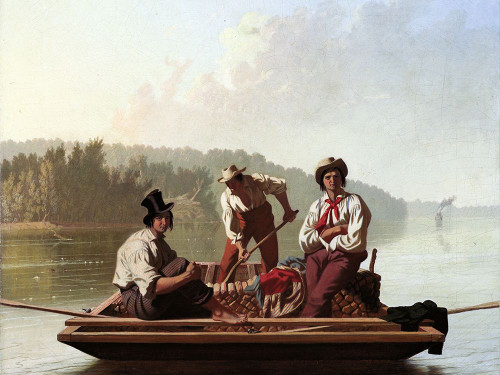 Boatmen on the Missouri Poster Print - George Caleb Bingham