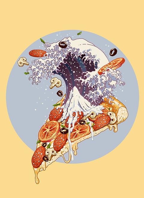 kanagawa pizza Poster Print - Adam Lawless